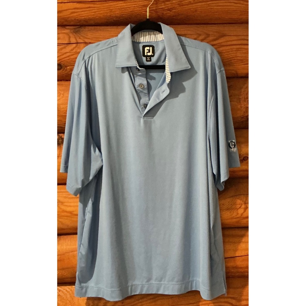 FootJoy Mens XL ProDry Golf Polo Shirt Light Blue Short Sleeve Performance FJ